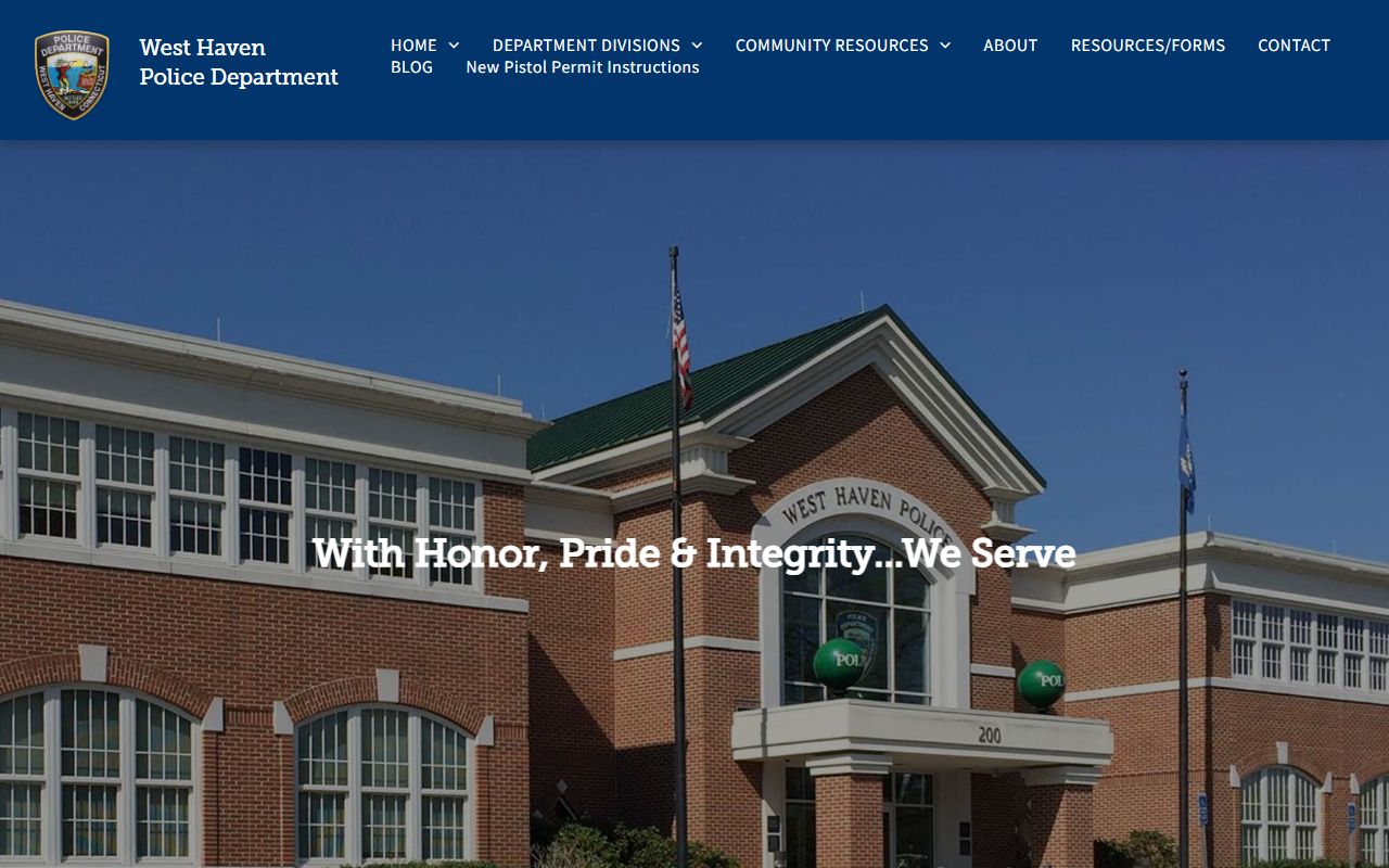 West Haven Police Department headquarters at 200 Sawmill Road